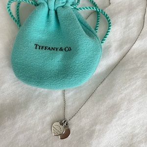 Tiffany & Co. Double Heart Tag Pendant Necklace